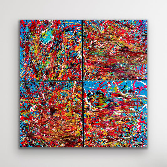 „Deep sea" Abstrakte Acryl Malerei auf Leinwand 80x80 cm