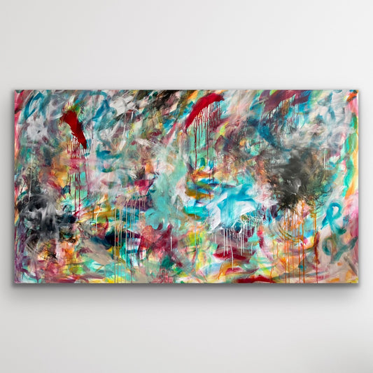 „Chaos'' Abstrakte Acryl Malerei auf Leinwand 200x300 cm