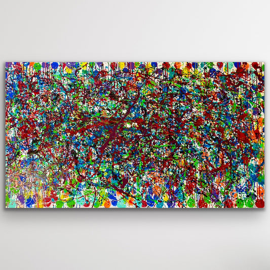 „Ballon" Abstrakte Acryl/Spray Malerei auf Leinwand 100x200 cm