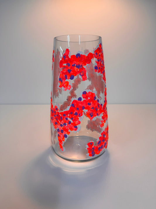 Handbemalte Vase „Leuchtende Blüten"